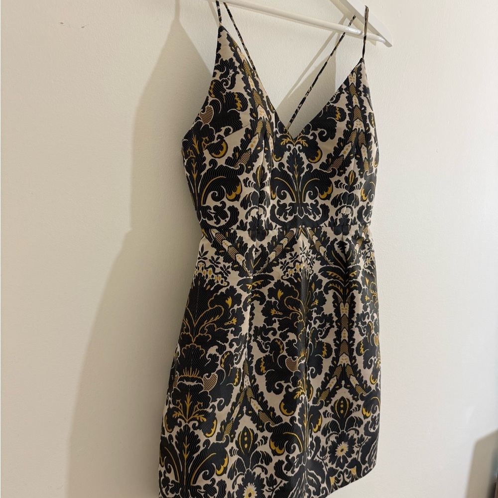 Free People Size 6 Black and Gold Mini Dress - Picture 4 of 15